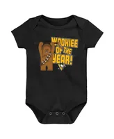 Infant Boys and Girls Black Pittsburgh Penguins Star Wars Wookie of the Year Bodysuit