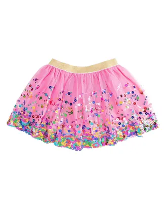 Little and Big Girls Raspberry Confetti Tutu Skirt