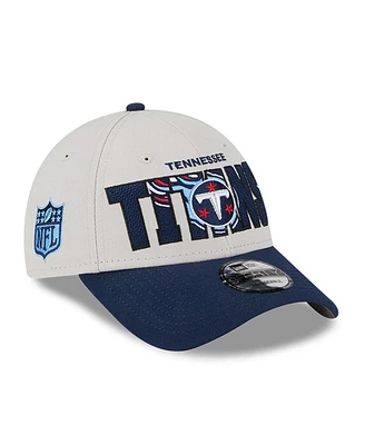 Men's New Era Stone, Navy Tennessee Titans 2023 Nfl Draft 9FORTY Adjustable Hat