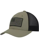 Men's Jr Motorsports Official Team Apparel Olive, Black Tonal Flag Snapback Hat