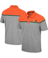 Men's Colosseum Heather Gray Miami Hurricanes Chamberlain Polo Shirt