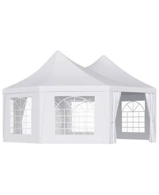 Outsunny 22' x 16' Party Tent Canopy with 2 Doors, 6 Cathedral Windows