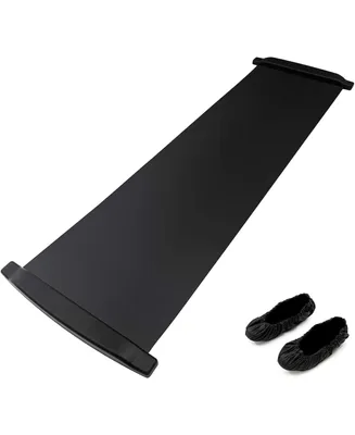 Powrx Slide Board incl. Sliding Booties | Ideal Hockey Slide Board for Working Out, Fitness and Athletic Training | Easy to Roll & Carry, 71" x 20"