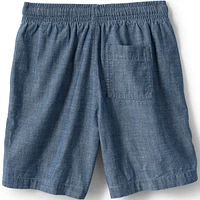 Lands' End Big Boys Husky Pull On Chambray Elastic Waist Shorts