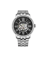 Stuhrling Men's Legacy Silver-tone Stainless Steel , Black Dial , 45mm Round Watch