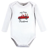 Hudson Baby Girls Cotton Long-Sleeve Bodysuits