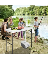 Costway Folding Fish Table Hunting Clean Cutting Camping Sink Faucet