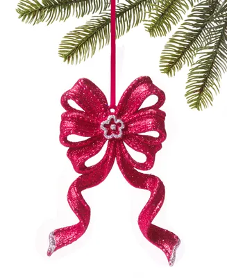 Holiday Lane Ruby Red Holiday Red Bow Ornament, Created for Macy's