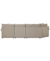 Wrenley 131" 3-Pc. Fabric Modular Cuddler Chaise Sectional Sofa, Created for Macy's