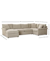 Wrenley 138" 4-Pc. Fabric Modular Chaise Sectional Sofa, Created for Macy's