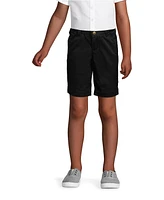 Lands' End Big Girls School Uniform Slim Plain Front Blend Chino Shorts