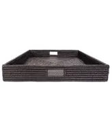 Artifacts Trading Company Rattan Square Ottoman Tray with Cutout Handles