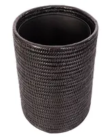 Artifacts Trading Company Rattan Round Waste Basket with Metal Liner