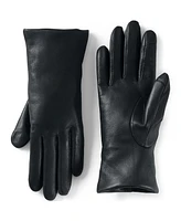 Lands' End Women's Ez Touch Screen Cashmere Lined Leather Gloves