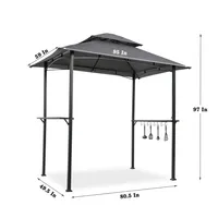Outdoor Grill Gazebo 8 X 5 Ft, Shelter Tent, Double Tier Soft Top Canopy And Steel Frame