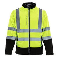 RefrigiWear Men's High Visibility Softshell Safety Jacket with Reflective Tape