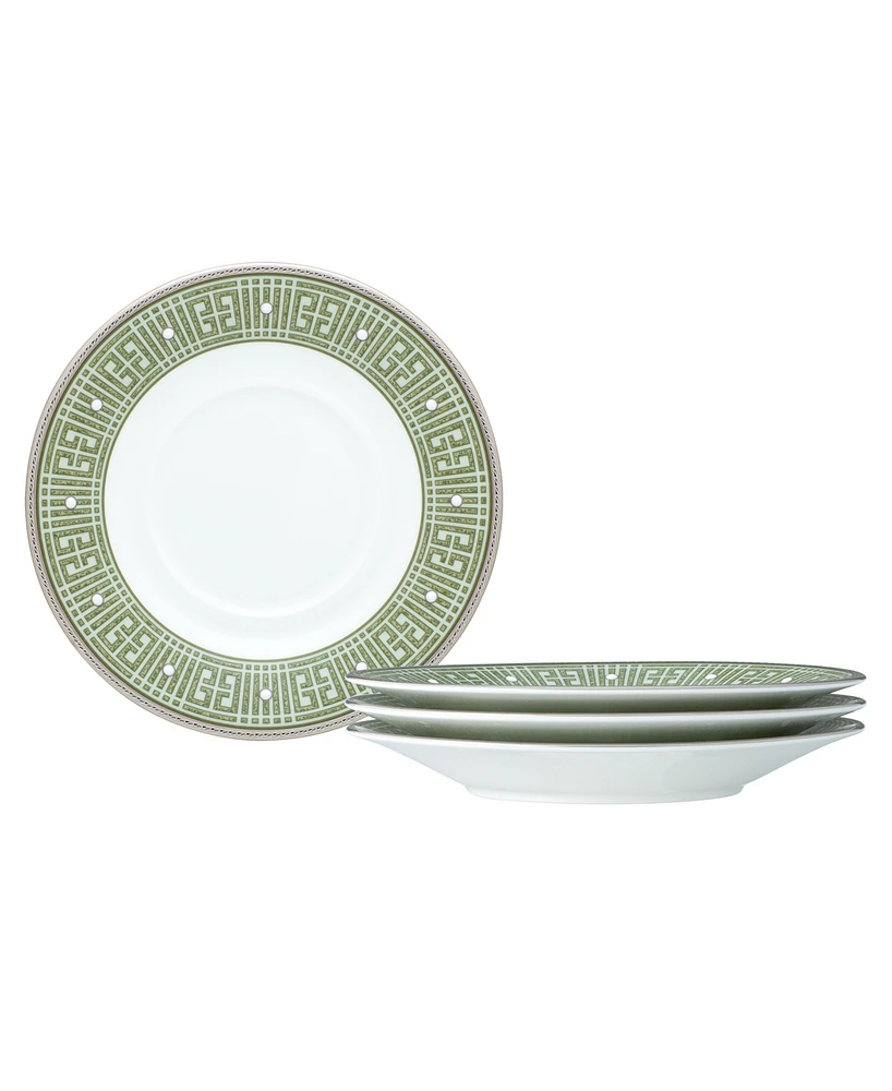 Noritake Infinity Green Platinum 4 Piece Saucer Set, Service for 4