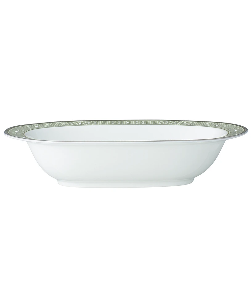 Noritake Infinity Green Platinum Oval Vegetable Bowl 24 Oz