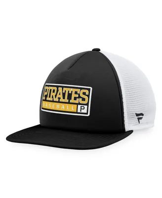 Men's Majestic Black, White Pittsburgh Pirates Foam Trucker Snapback Hat