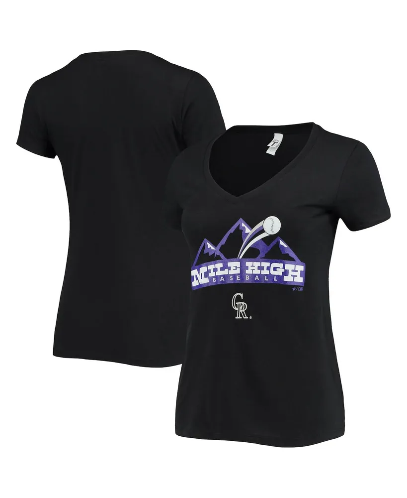 Women's Nike Black Colorado Rockies Mesh V-Neck T-Shirt