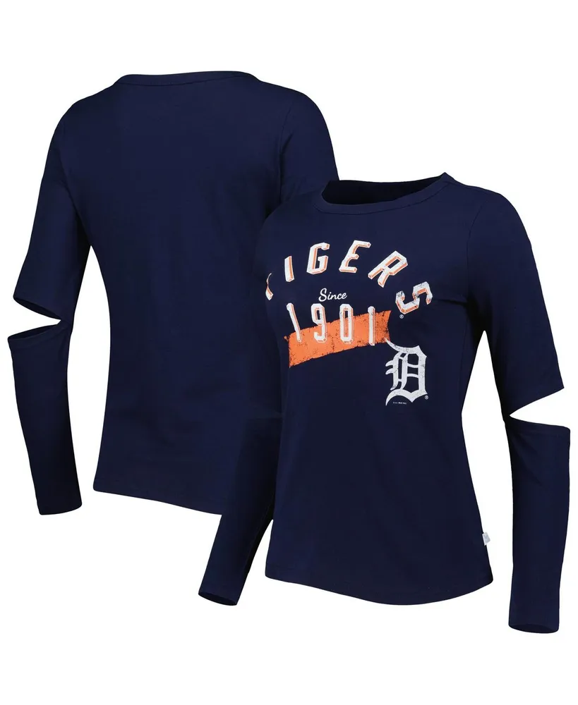 Detroit Tigers Touch by Alyssa Milano Women's Ultimate Fan 3/4-Sleeve Raglan V-Neck T-Shirt - Navy