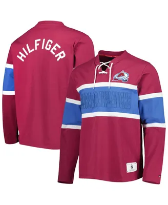 Men's Tommy Hilfiger Burgundy Colorado Avalanche Walter Lace-Up Long Sleeve Top