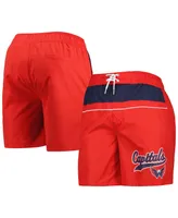 Men's Starter Red Washington Capitals Freestyle Volley Swim Shorts