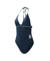 Women's G-iii 4Her by Carl Banks Navy Detroit Tigers Full Count One-Piece Swimsuit