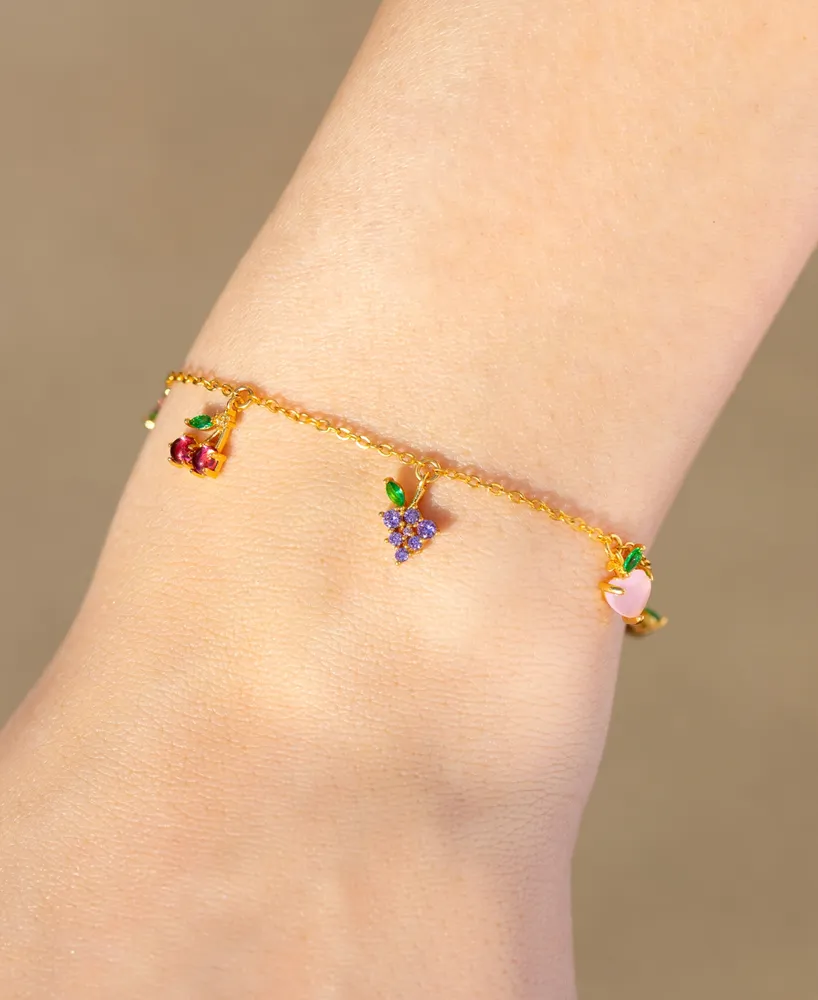 Girls Crew Crystal Multi-Color Fruit Basket Bracelet