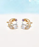 Girls Crew Crystal Multi-Color Celestial Starscape Stud Earrings