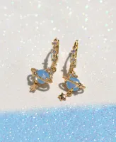 Girls Crew Crystal Celestial Blue Jupiter Hoop Earrings