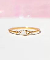 Girls Crew Heart Shaped Faux Cubic Zirconia Forever Love Ring