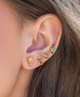 Girls Crew Crystal Multi-Color Disney Princess Jasmine Stud Earring Set
