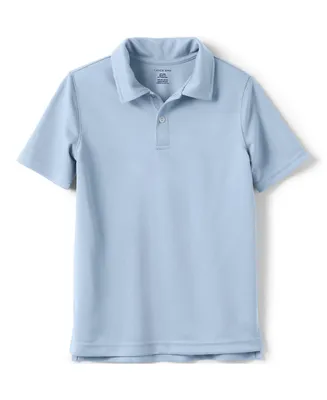 Lands' End Boys School Uniform Short Sleeve Polyester Pique Polo Shirt