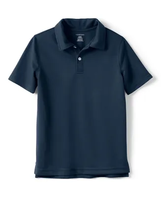 Lands' End Boys School Uniform Short Sleeve Polyester Pique Polo Shirt