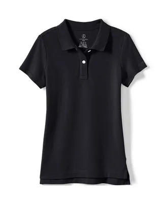 Lands' End Girls School Uniform Short Sleeve Feminine Fit Mesh Polo Shirt