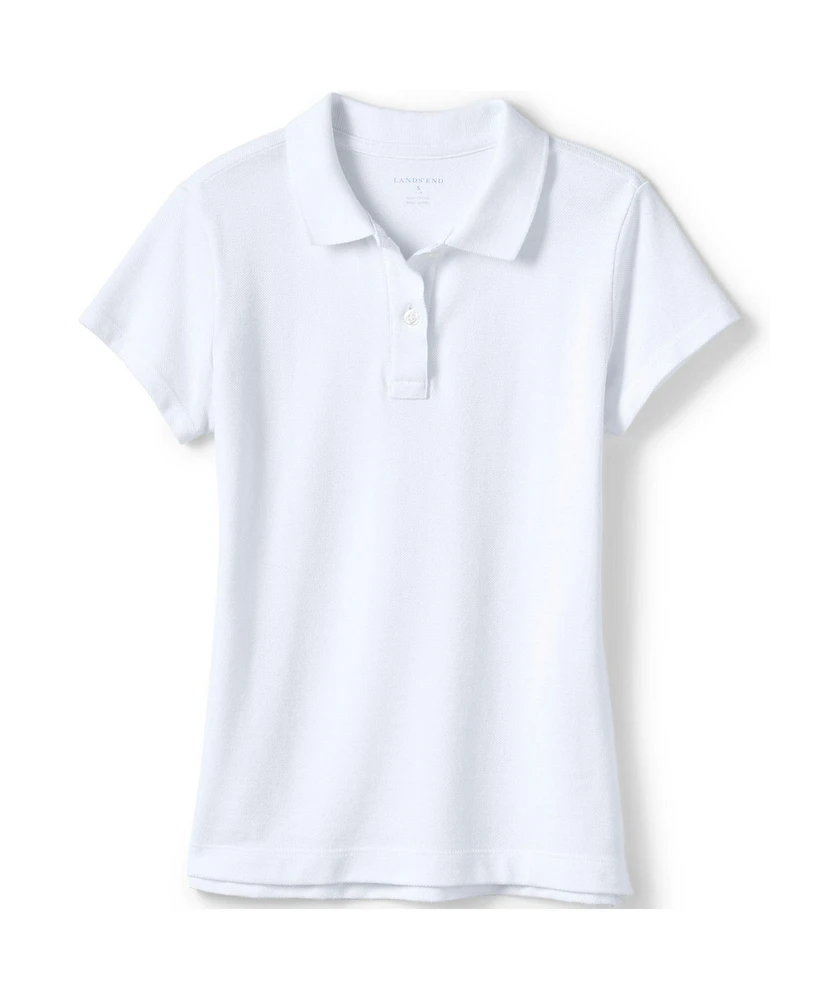 Lands' End Girls School Uniform Short Sleeve Feminine Fit Mesh Polo Shirt