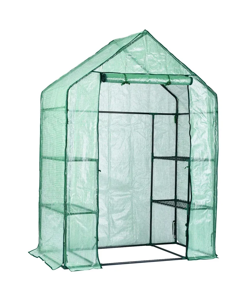 Garden Elements Personal Plastic Indoor Outdoor Standing Greenhouse For Seed Starting and Propagation, Frost Protection Green, Medium, 56 Inches x 29