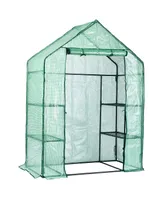 Garden Elements Personal Plastic Indoor Outdoor Standing Greenhouse For Seed Starting and Propagation, Frost Protection Green, Medium, 56 Inches x 29