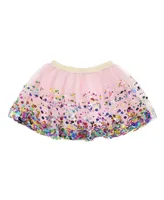 Sweet Wink Baby Girls Baby Pink Confetti Tutu Skirt - Pink tulle with multi