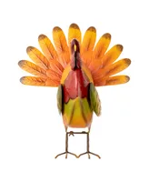 Glitzhome 21.5" H Thanksgiving Metal Turkey Porch Decor