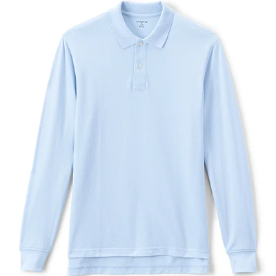 Lands' End Big & Tall School Uniform Long Sleeve Mesh Polo Shirt