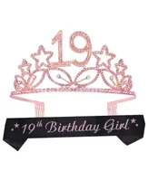 Meant2tobe 19th Birthday Sash and Tiara for Women