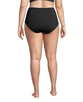 Lands' End Plus Tummy Control High Waisted Bikini Swim Bottoms