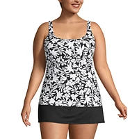 Lands' End Plus Mastectomy Square Neck Tankini Swimsuit Top