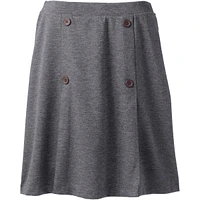 Lands' End Women's School Uniform Ponte Button Front Skort Above the Knee