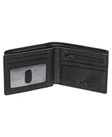 Mancini Men's Buffalo Rfid Secure Center Wing Wallet with Coin Pocket