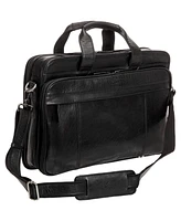 Mancini Men's Buffalo Double Compartment Top Zipper 15.6" Laptop and Tablet Briefcase