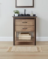 Lucky Brand Overtufted Cotton Fringe Bath Rug, 17" x 32"