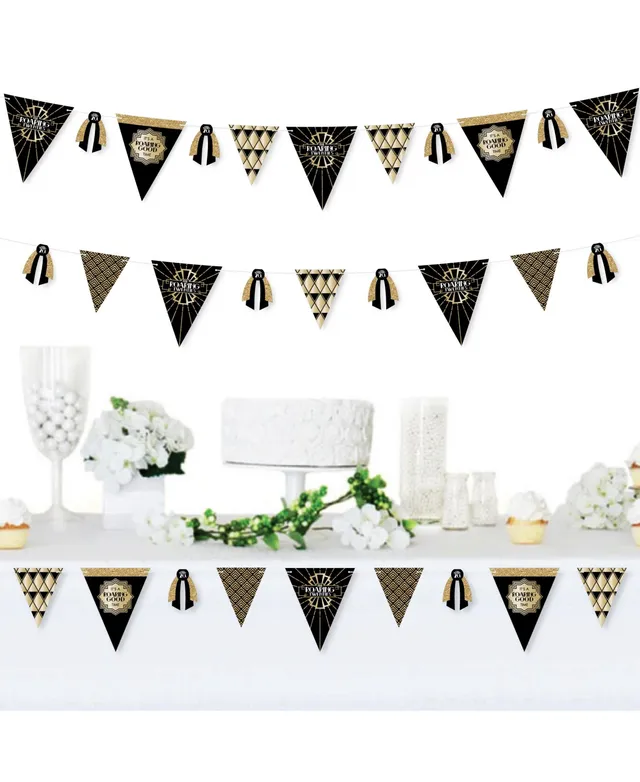 Big Dot of Happiness Roaring 20s - DIY 1920s Art Deco Jazz Party Signs - Snack Bar Decorations Kit - 50 Pieces, Black